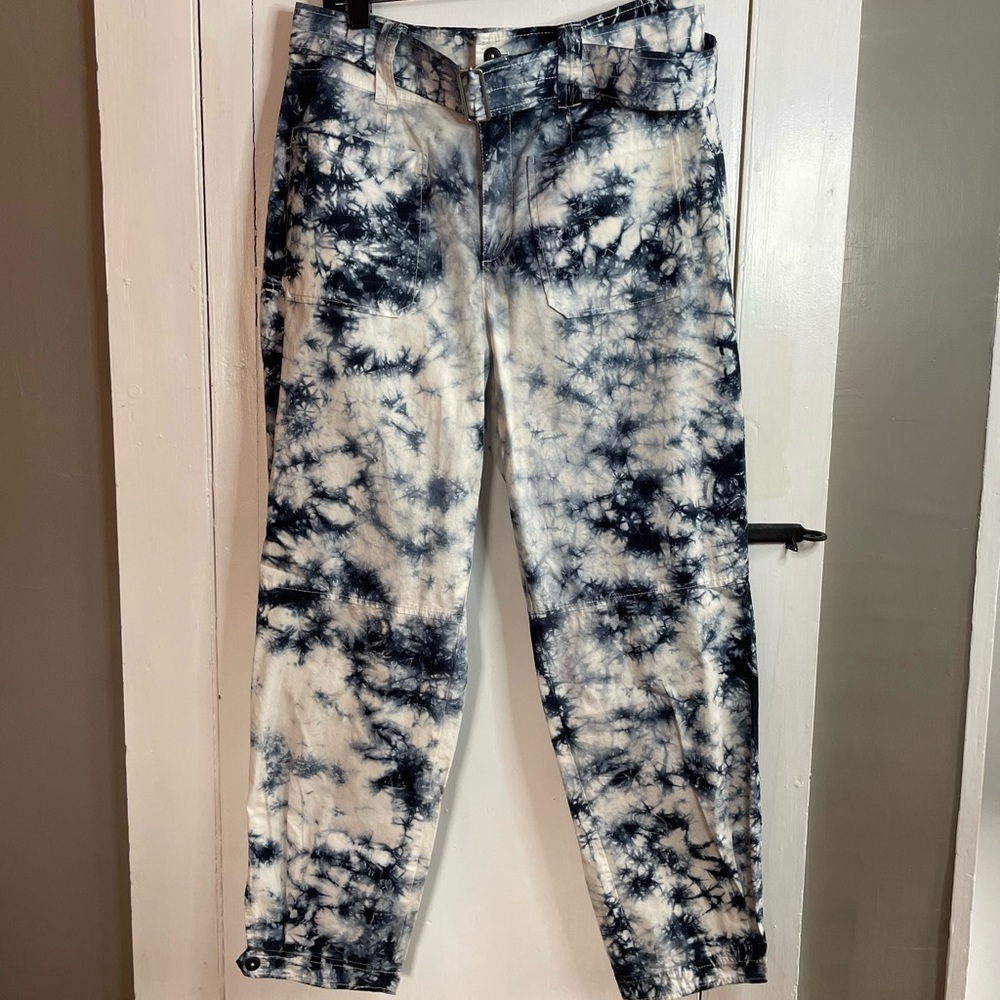 REBECCA TAYLOR La Vie Tie Dye Cotton Utlity Style Pants New with Tags Size 27